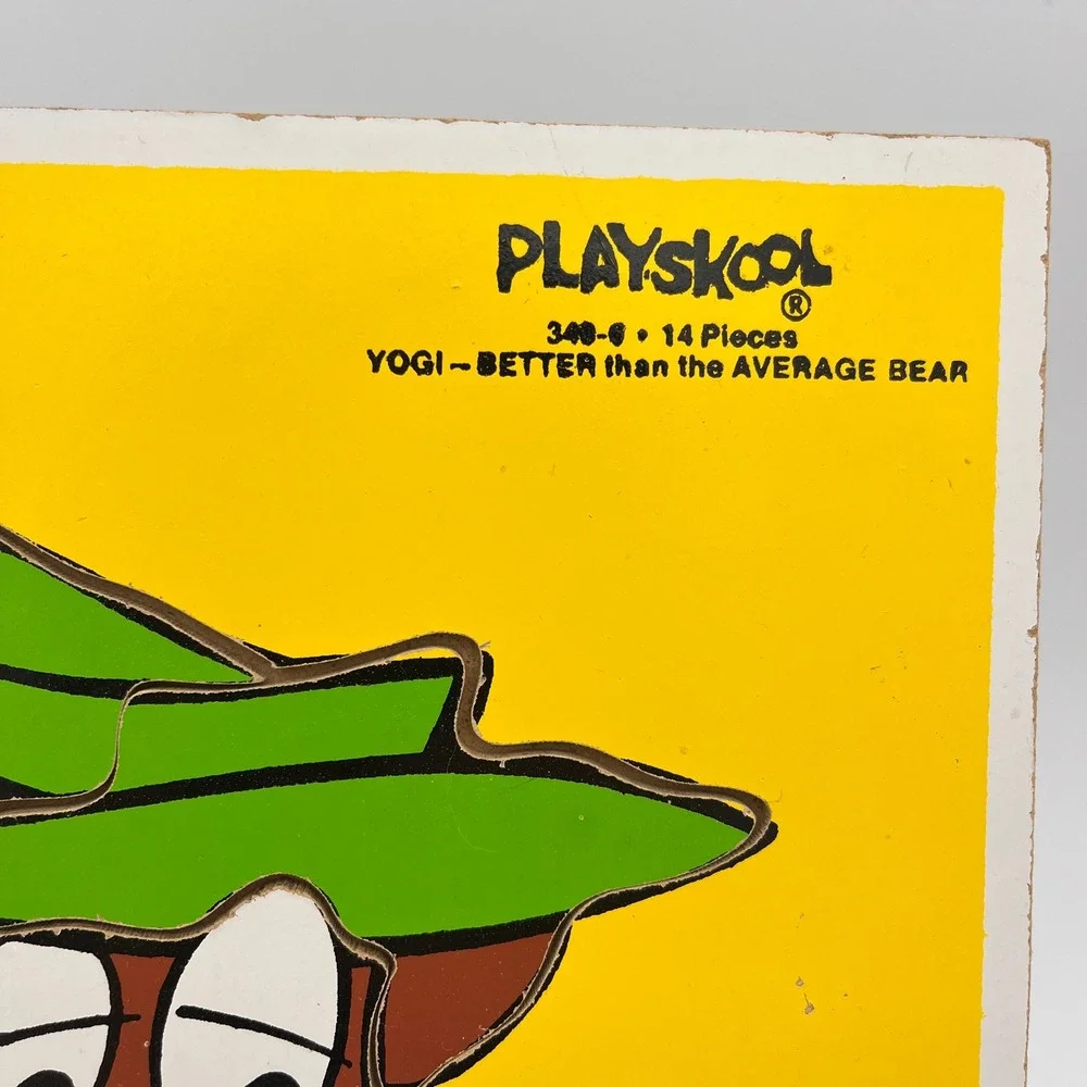 Vintage 1980 Playskool Yogi Bear 14 Piece Frame Tray Puzzle Hanna-Barbera 340-9